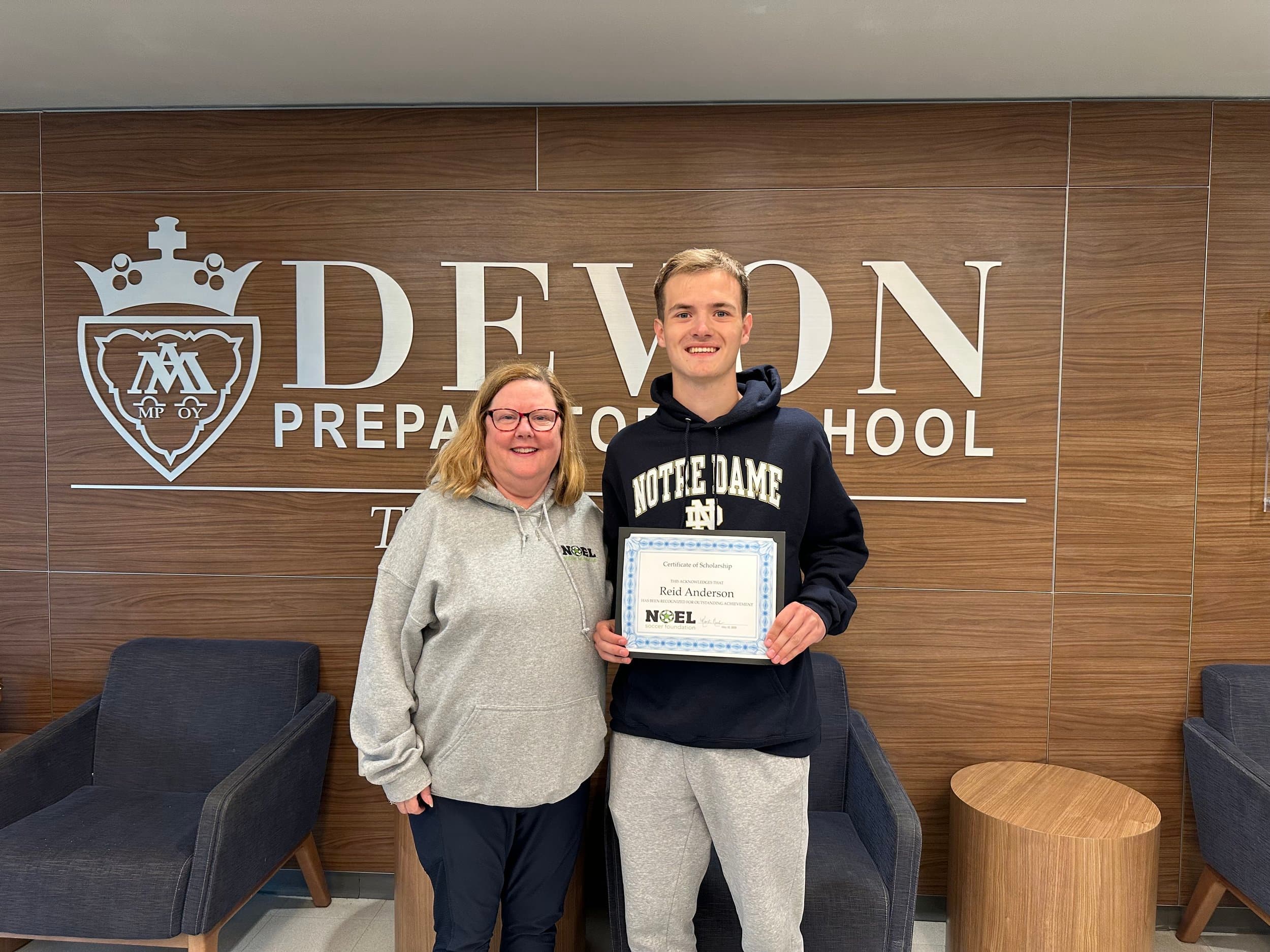 Reid Anderson, Noel Soccer Foundation scholarship recipient